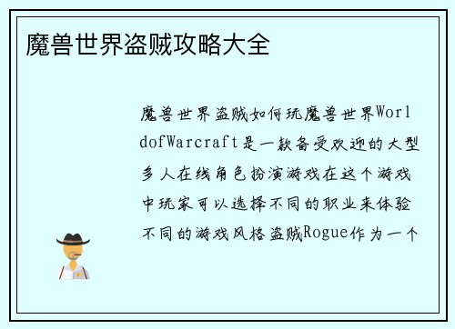 魔兽世界盗贼攻略大全